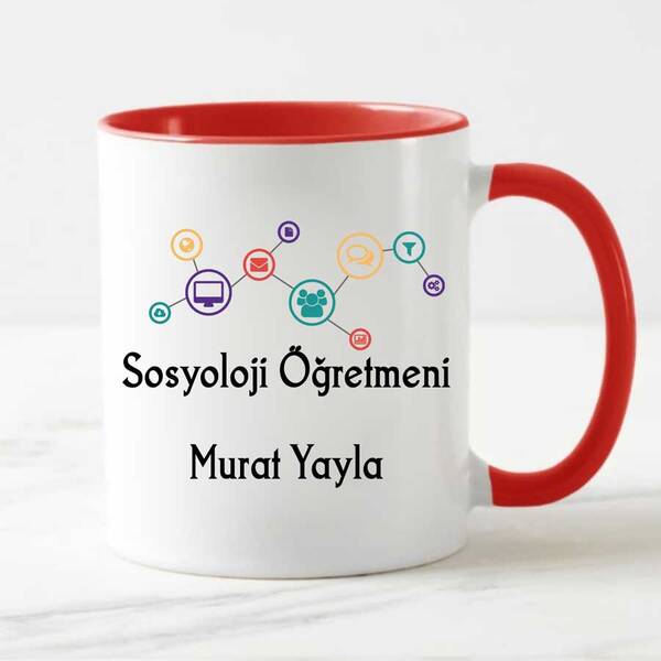 Sosyoloji Öğretmenine Hediye Kupa Bardak