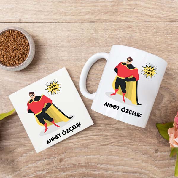 Süper Baba Kupa Bardak Ve Altlık
