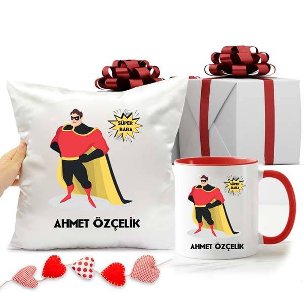 Süper Baba Yastığı ve Kupa Bardağı