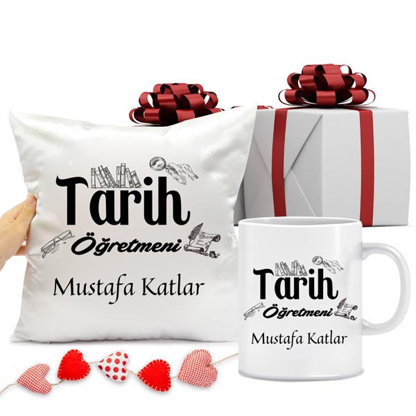 Tarih Öğretmeni Kupa Bardak ve Yastık