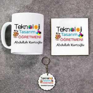 - Teknoloji Tasarım Öğretmeni Kupa Bardak Altlık ve Anahtarlık Hediye Seti  - Teknoloji Tasarım Öğretmeni Kupa Bardak Altlık ve Anahtarlık Hediye Seti