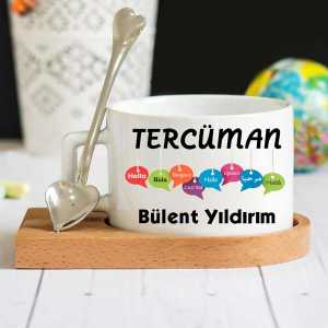 - Tercüman Ahşap Altlıklı Lüks Fincan Seti  - Tercüman Ahşap Altlıklı Lüks Fincan Seti