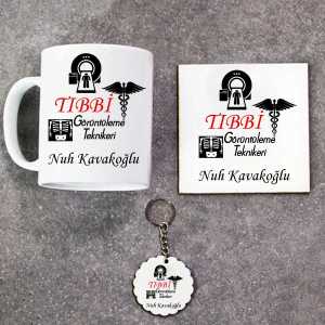  - Tıbbi Görüntüleme Teknikeri Kupa Bardak Altlık ve Anahtarlık Hediye Seti