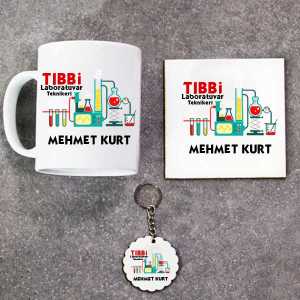 - Tıbbi Laboratuvar Teknikeri Kupa Bardak Altlık ve Anahtarlık Hediye Seti  - Tıbbi Laboratuvar Teknikeri Kupa Bardak Altlık ve Anahtarlık Hediye Seti