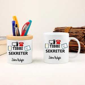 - Tıbbi Sekreter Hediyesi Kupa Bardak ve Kalemlik Seti  - Tıbbi Sekreter Hediyesi Kupa Bardak ve Kalemlik Seti