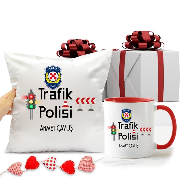 Trafik Polis Kupa Bardak ve Yastık