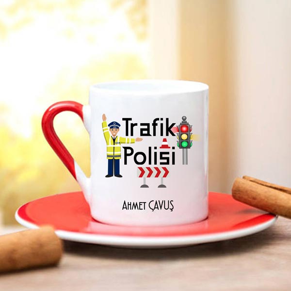 Trafik Polisi Türk Kahvesi Fincanı