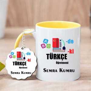 Türkçe Öğretmenine Hediye Kupa Bardak ve Anahtarlık - Thumbnail