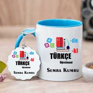 Türkçe Öğretmenine Hediye Kupa Bardak ve Anahtarlık - Thumbnail