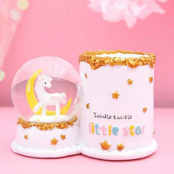 Unicorn Işıklı Kar Küresi Ve Kalemlik