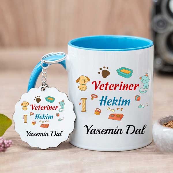 Veteriner Hekim Hediyesi Kupa Bardak ve Anahtarlık