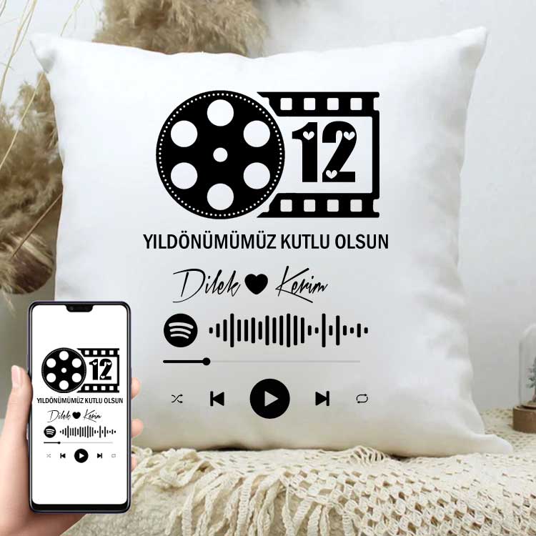 Yıl Dönümümüz Kutlu Olsun Spotify Ses İzi Yastık