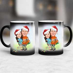 - Yılbaşı Çiftleri Karikatürlü İkili Sihirli Kupa Bardak  - Yılbaşı Çiftleri Karikatürlü İkili Sihirli Kupa Bardak