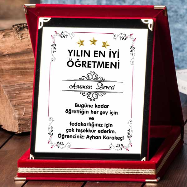 Yılın En İyi Öğretmeni Plaket