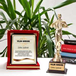  - Yılın Kadını Ödül Hediye Seti Plaket ve Oscar Ödülü