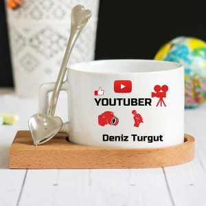  - Youtuber Ahşap Altlıklı Lüks Fincan Seti