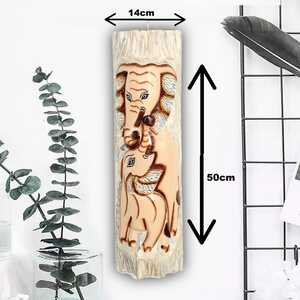 Fil Desenli Dekoratif Ağaç Oymalı Maske - Thumbnail